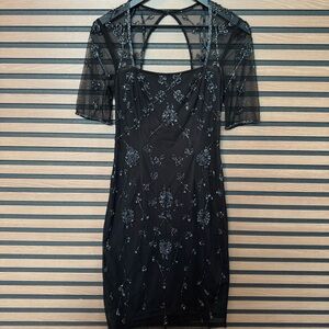 Papell Studio Elegant Black Beaded Dress